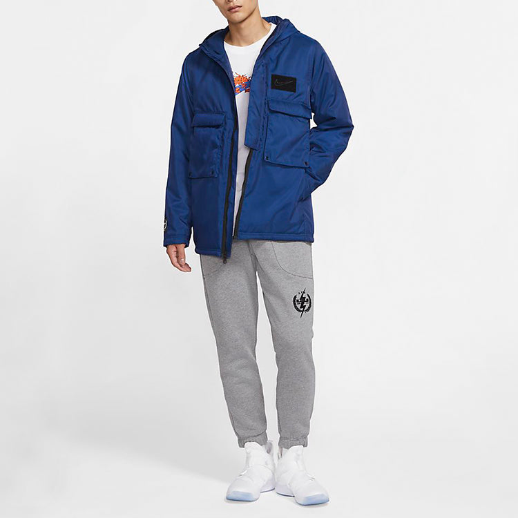 Nike Lebron Big Pocket Woven Stay Warm hooded track Jacket Blue  CK6772-490