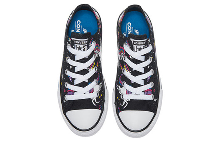 Converse Chuck Taylor All Star Rainbow Unicorn Black Sneakers 'Black' 665474C