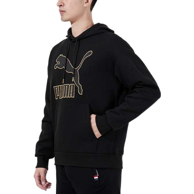 PUMA Logo Luxe Graphic Hoodie 'Black' 534408-01