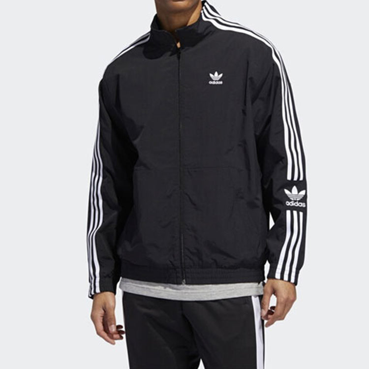adidas originals Lock Up TT Sleeve Logo Retro Sports Jacket Black ED6092