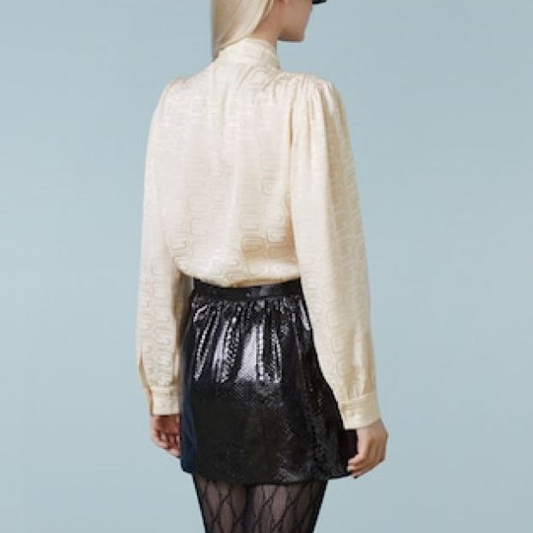 (WMNS) Gucci Squared Interlocking G Silk Shirt 'Ivory' 746912-ZAM5A-9210
