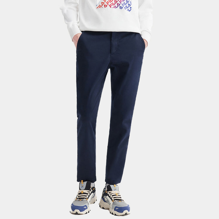 FILA Logo Small Label Embroidered Woven Straight Breathable Sports Pants Blue F11M028818F-NV