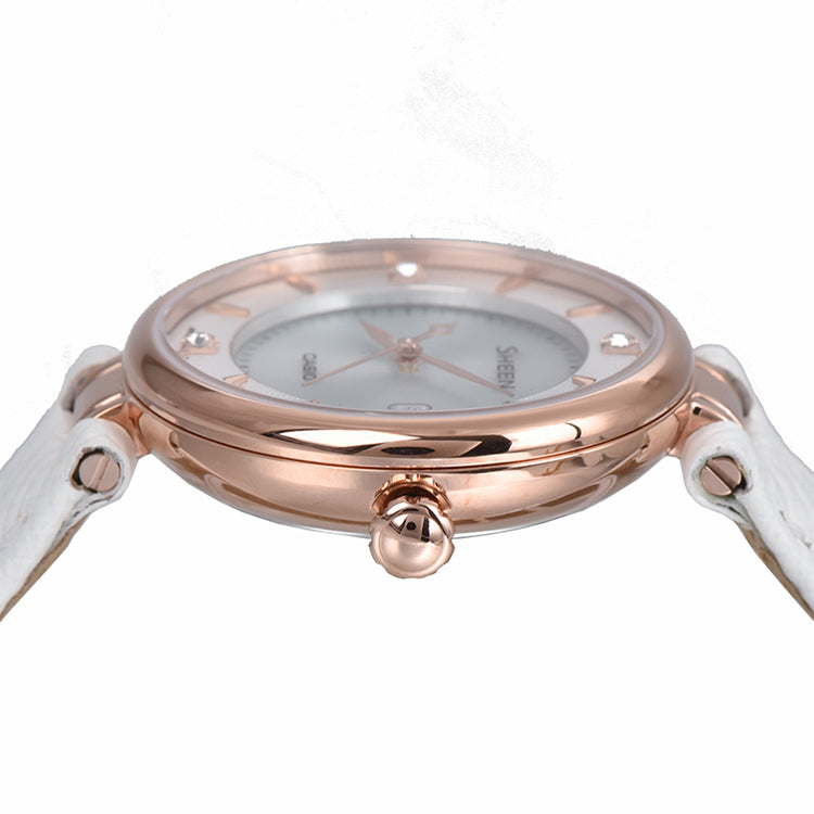 CASIO SHEEN Sapphire Crystal Solar Powered White Analog SHE-4523PGL-7AUPR