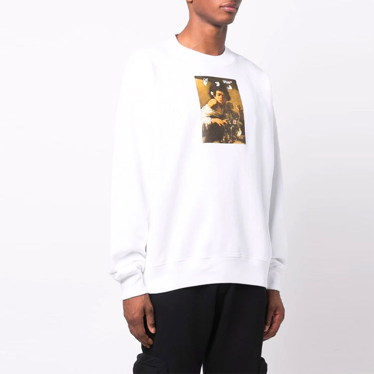 Men's Off-White FW21 Caravaggio Printing Loose Fit White OMBA054F21FLE0100184