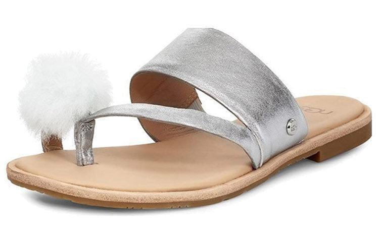 (WMNS) UGG Hadlee Metallic Silver Slippers 1101349-SLVR