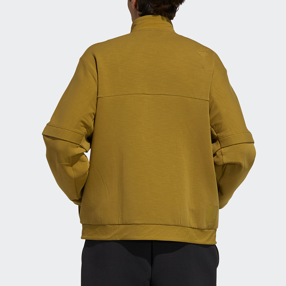 Men's adidas Wj Kn Mid Martial Arts Series Logo Sports Jacket Earthy Yellow H39319