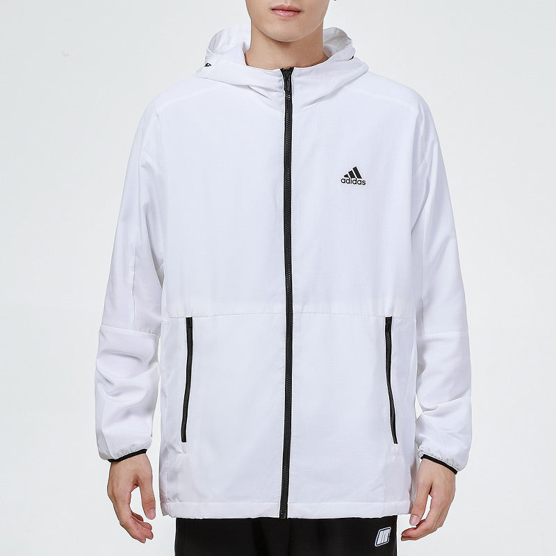adidas St Wv Newblock Casual Sports Breathable Hooded Jacket White H40233