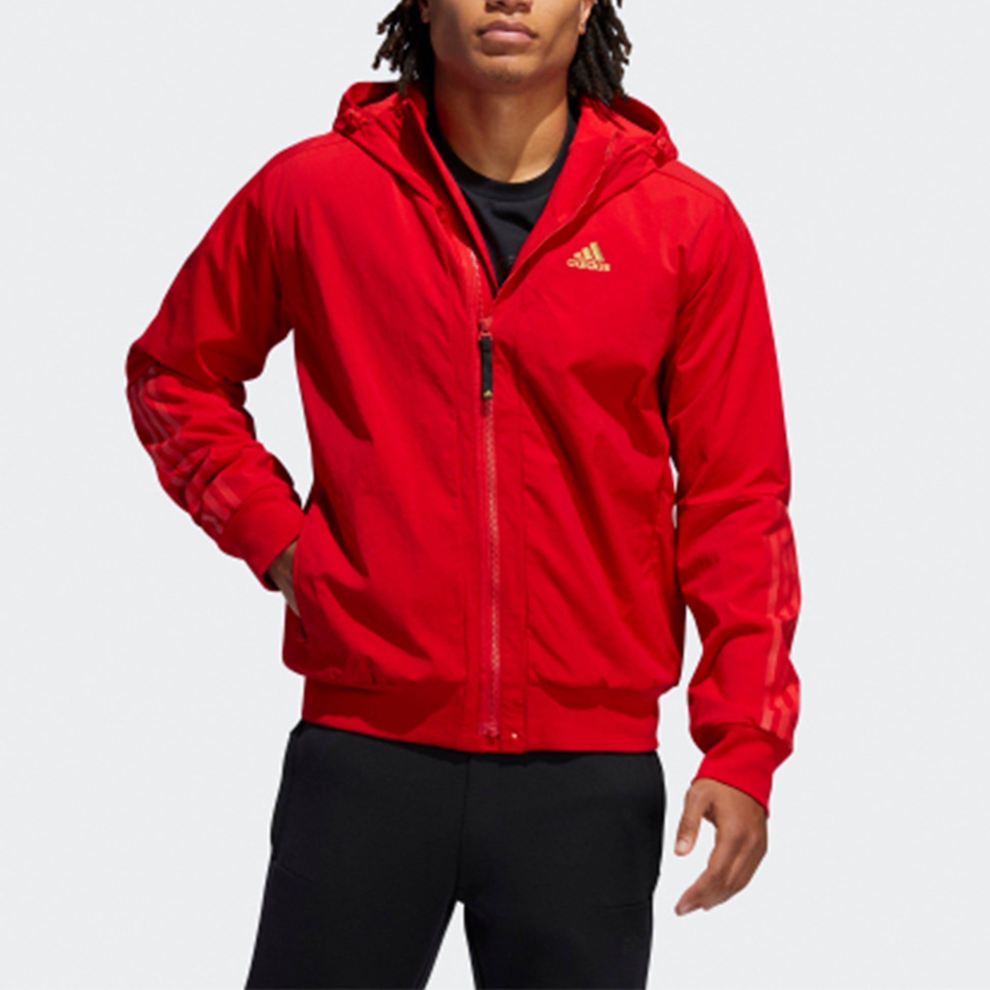 adidas CNY TT Casual Sports Hooded Jacket Red FU6224