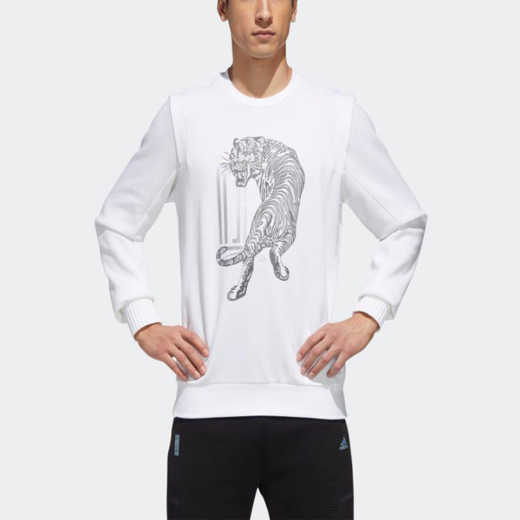 adidas WJ GFX SWT Sports Round Neck Pullover White GF4041