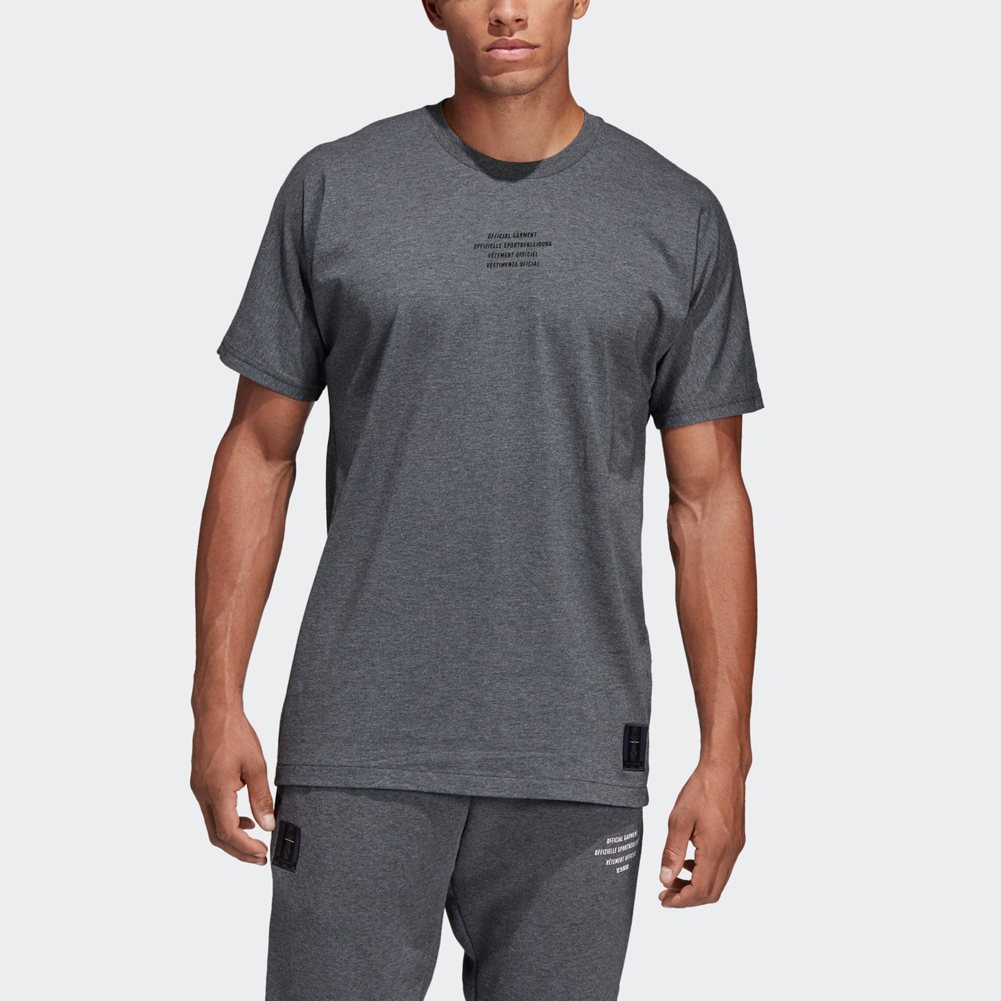 adidas Real Ssp Tee Real Madrid Webbing Soccer/Football Sports Short Sleeve Gray DP5182