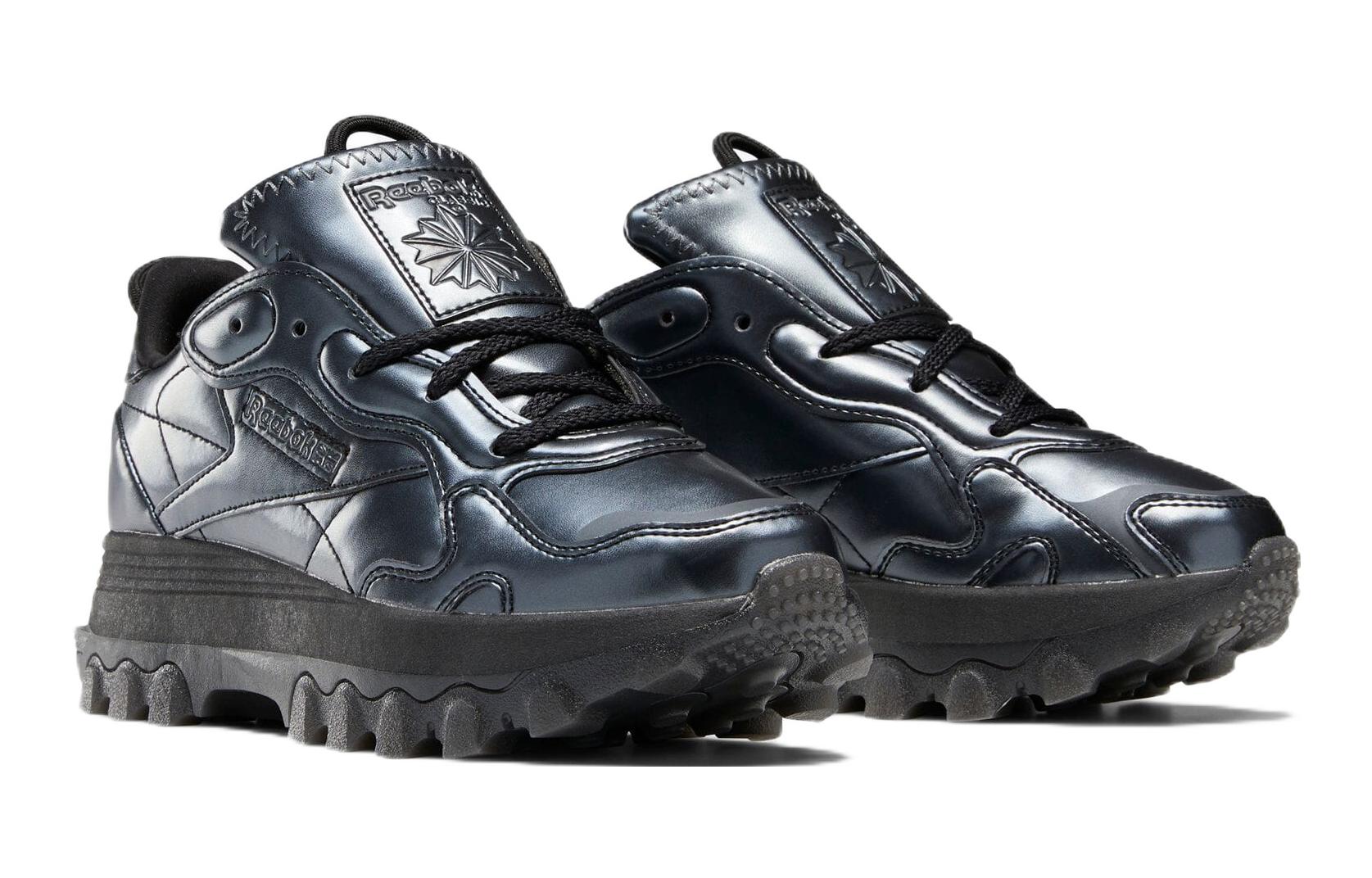 (GS) Reebok Cardi B x Classic Leather 'Black Dark Silver' HR0441