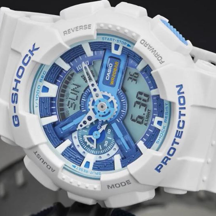 CASIO G-Shock Analog-Digital 'White Blue' GA-110WB-7A