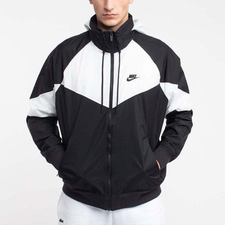 Nike Large Logo Splicing Sports Jacket Black AR2209-012