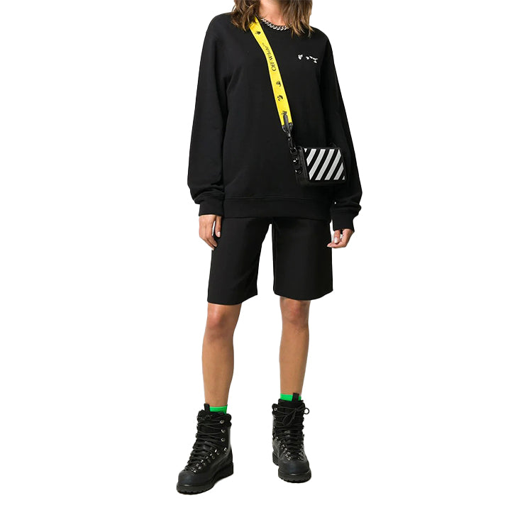 (WMNS) Off-White Basic Logo Loose Pullover Black Hoodie OWBA055E20FLE0021001