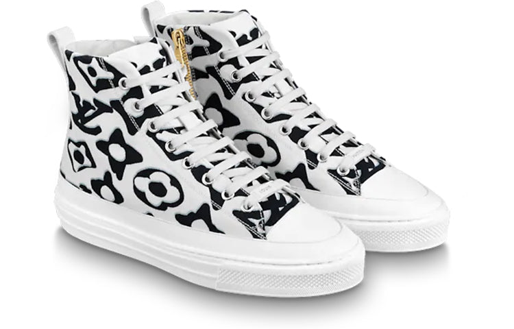 (WMNS) LOUIS VUITTON Stellar Ankle Sneakers 'White with Black Monogram' 1A8CYE