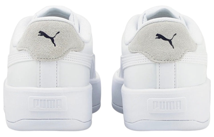(WMNS) PUMA Lily Platform Leather 'White' 384617-01