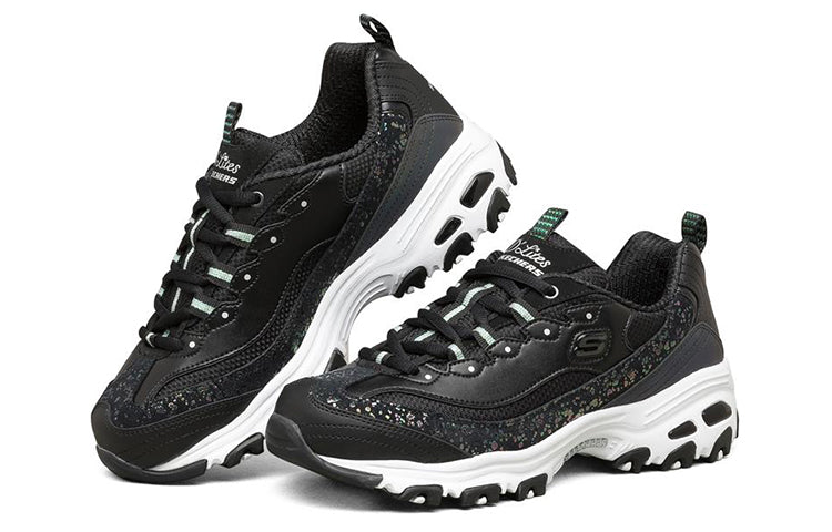 (WMNS) Skechers D'Lites 1.0 Low-Top Daddy Shoes Black 149462-BKW
