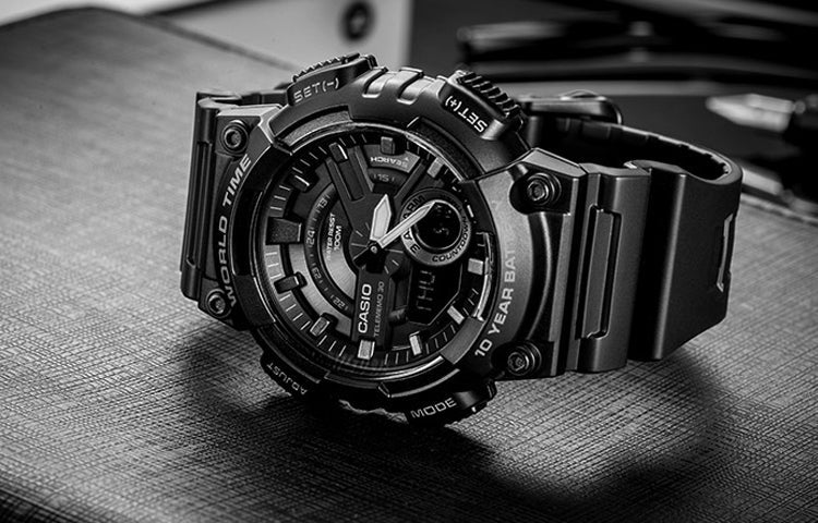 CASIO G Shock Quartz Sports Mens Black Analog AEQ-110W-1B