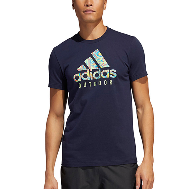 adidas Athleisure Casual Sports Round Neck Short Sleeve Navy Blue GI0055