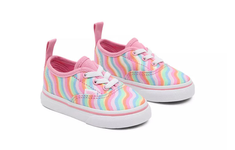 Vans Authentic Wavy Rainbow Elastic Lace 'Pink Blue Green' VN0A34A1ARI
