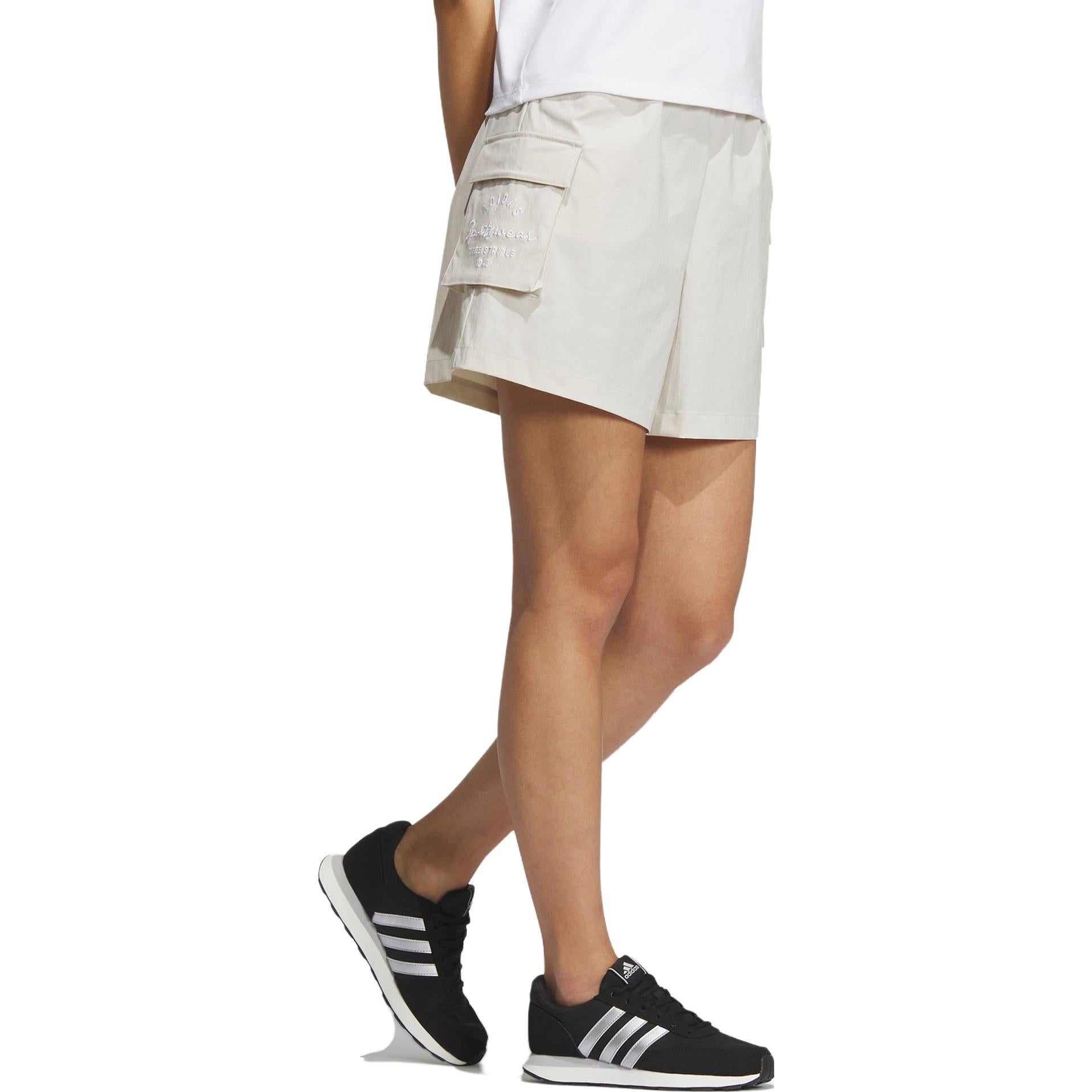 (WMNS) adidas Cargo Loose Water Repellent Pockets Shorts 'Gray White' IS7408