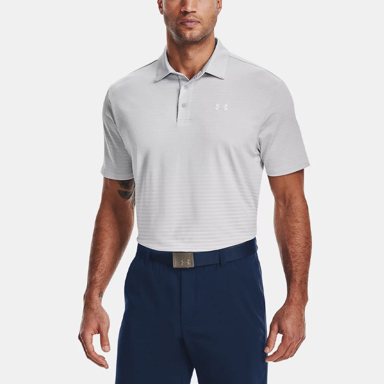 Men's Under Armour Playoff 2.0 Casual Stripe Polo Shirt Gray 1327037-023