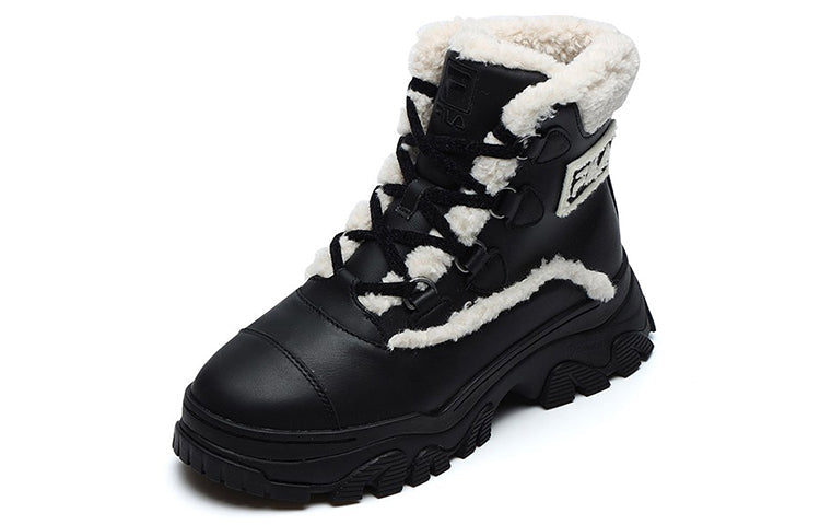 (WMNS) FILA Warm Snow Boots 'Black White' F12W144404FBK