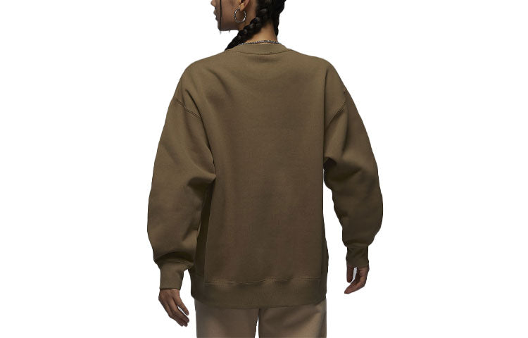 (WMNS) Air Jordan Flight Fleece Crewneck Sweatshirt 'Olive Brown' FB5117-395