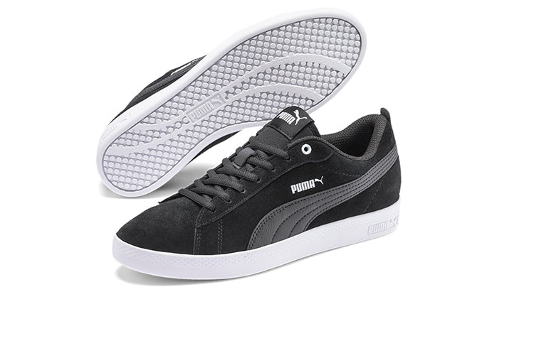 (WMNS) PUMA Smash v2 SD Black/White Low Casual Board Shoes 365313-01