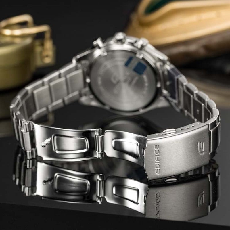 CASIO Quartz Waterproof EDIFICE Stainless Steel Strap Mens Black Analog EFB-504JD-1A2021