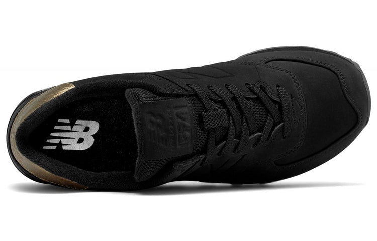 (WMNS) New Balance 574 Series Molten Metal Sneakers Black/Gold WL574MTC