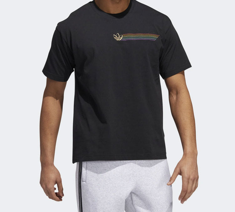 adidas originals Pride Linear Tee Multi-Color Short Sleeve Black GK8521
