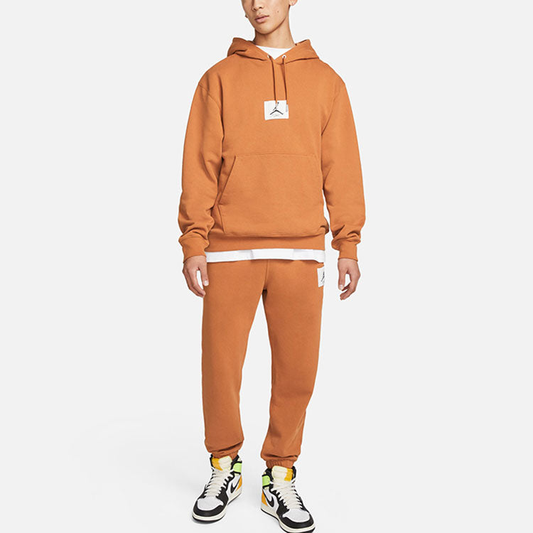 Men's Air Jordan SS22 Logo Pattern Printing Long Sleeves Brown Yellow DA9817-241