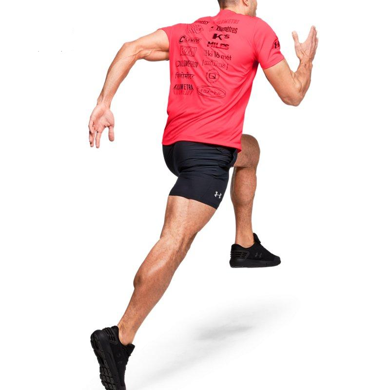 Men's Under Armour UA Get Out & Run Running Sports Short Sleeve Red 1350773-628