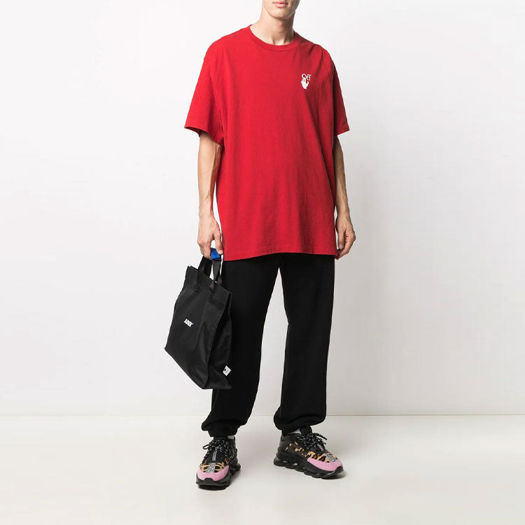 Off-White Pascal Arrow Applique Tee Men's Red OMAA038F20FAB0022501