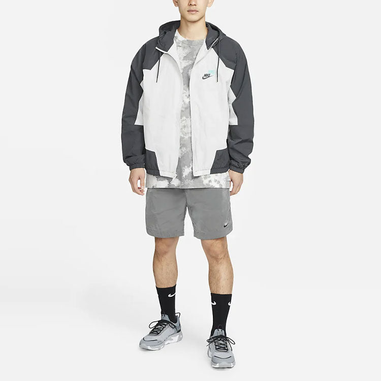 Nike Contrast Color Stitching Zipper Hooded Jacket Gray DR2642-060
