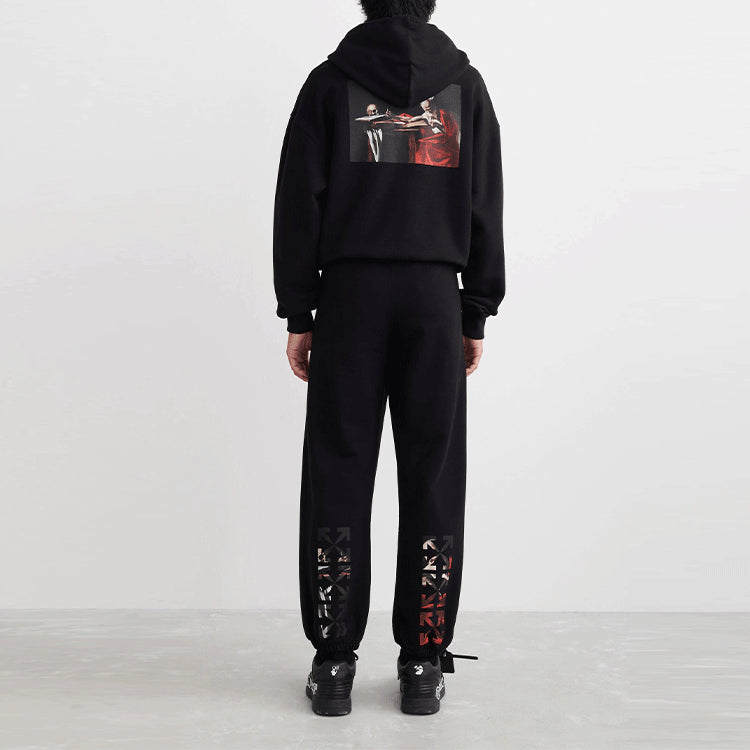 Men's Off-White SS22 Logo Bundle Feet Sports Pants/Trousers/Joggers Black OMCH029C99FLE0051001