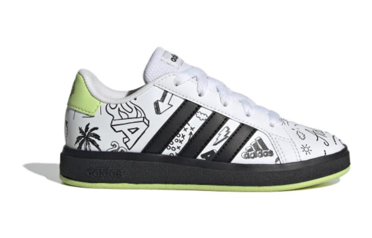 (GS) adidas Grand Court 2.0 'White Black Lime' IG4853