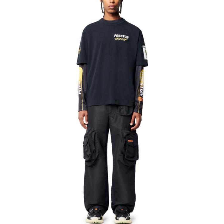 HERON PRESTON Fw22 Preston Racing T-Shirt 'Black' HMAA032S23JER0081001
