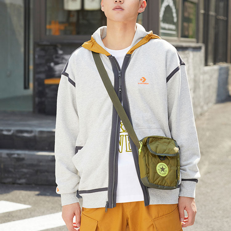 Converse Contrast Color Stitching Zipper Hooded Jacket Couple Style Gray 10022614-A04