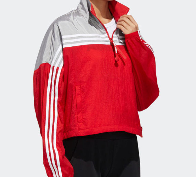 (WMNS) adidas Urban Anorak Tatting Stitching Hooded Jacket Red/Grey GJ9021