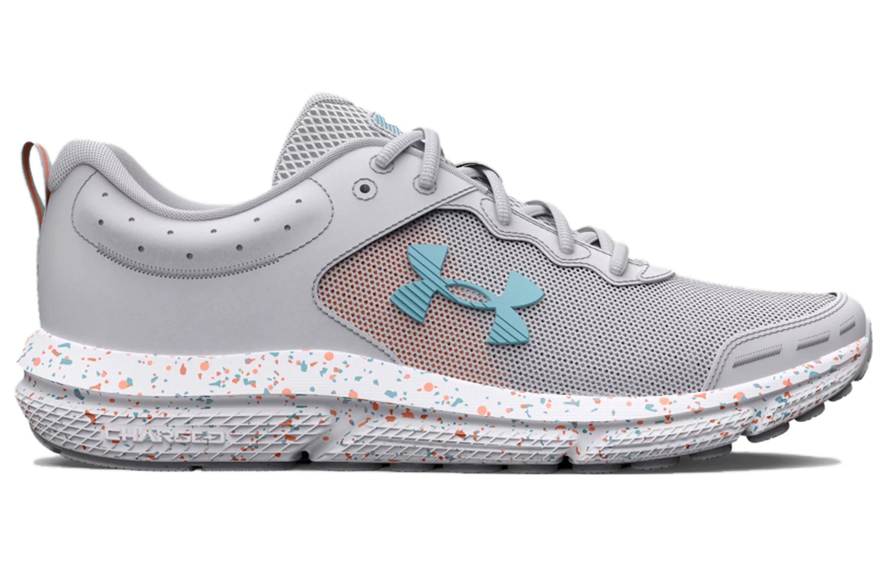 (WMNS) Under Armour Charged Assert 10 Paint Splatter Running Shoes 'Grey Blue' 3027092-100