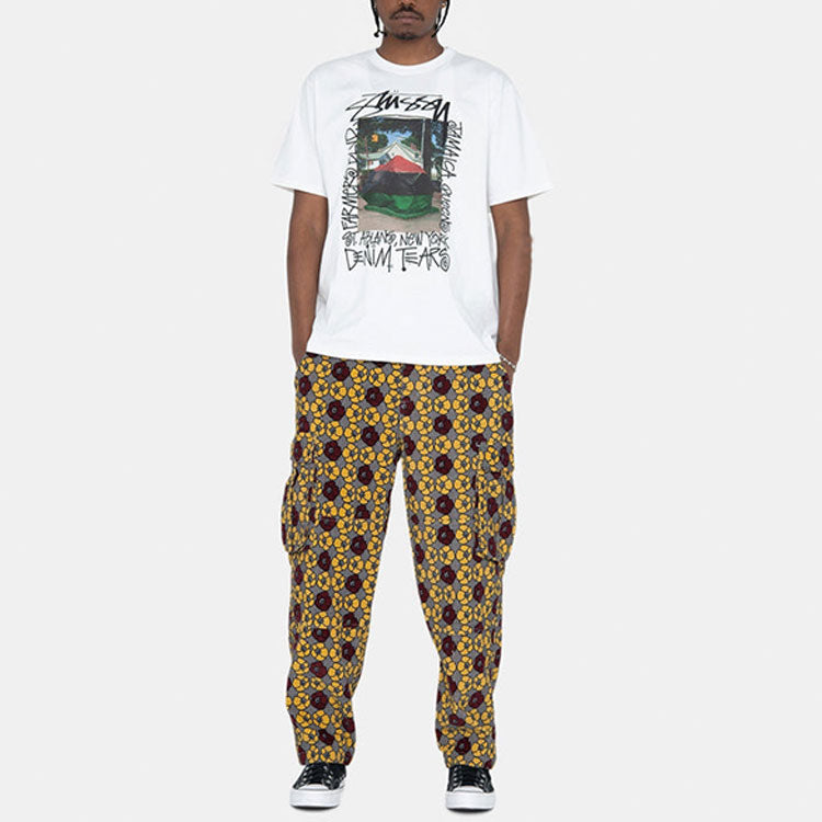 Stussy x Denim Tears Cord Cargo Pant Houndstooth 'Floral Print' 316079