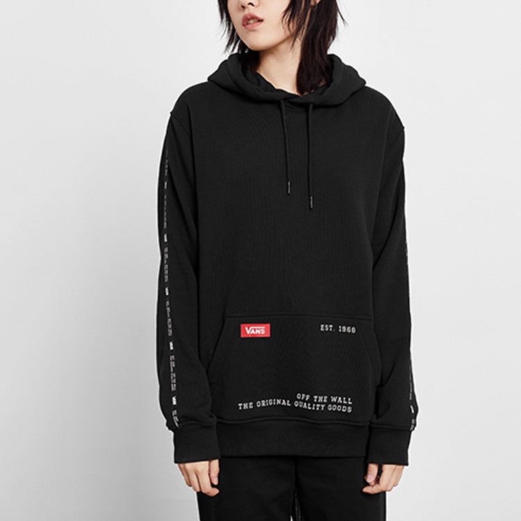 Vans Sleeve Alphabet Logo Sports Loose Couple Style Black VN0A3ZPNBLK