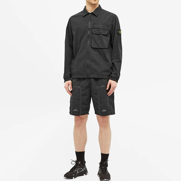 Men's STONE ISLAND Zipper Pocket Cotton Classic Jacket Black 7315107WN-V0129