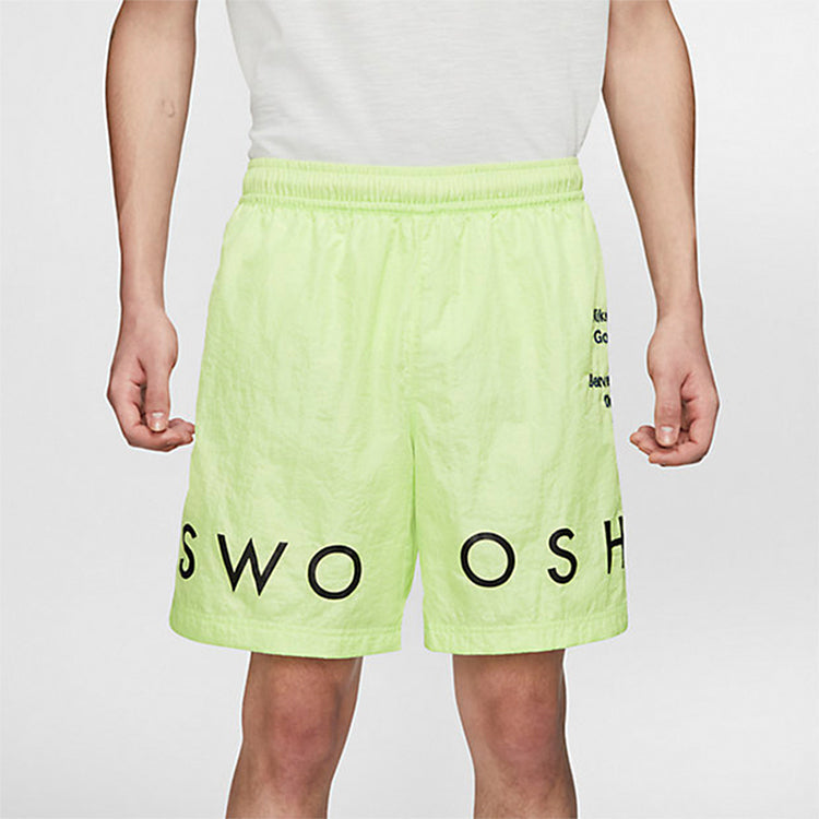 Nike Sportswear Swoosh Side Alphabet Embroidered Woven Sports Shorts Light Green CJ4905-701