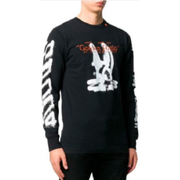 Off-White Harry the Bunny long-sleeved For Men Black OMAB001R201850091001