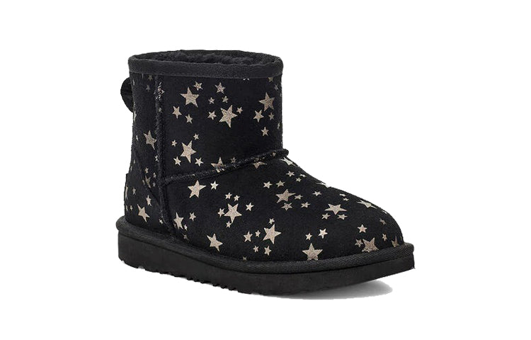 (PS) UGG Classic Mini II Stars Snow Boots Black 1115852T-BLK