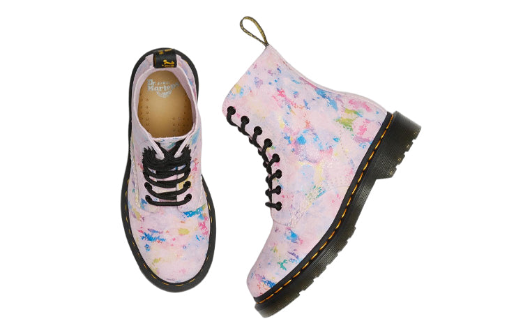 (WMNS) Dr. Martens 1460 Pascal Rainbow Suede Lace Up Boots 'Pink' 27245650