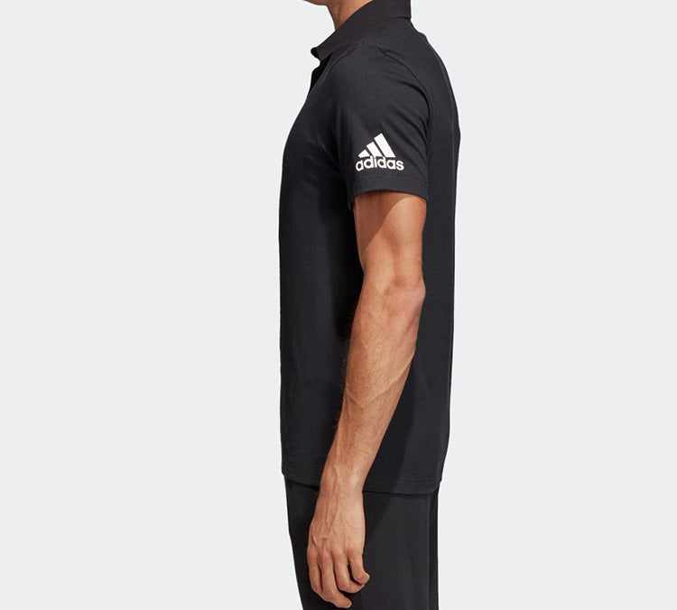 adidas Mh Plain Casual Sports Short Sleeve Polo Shirt Black DT9911